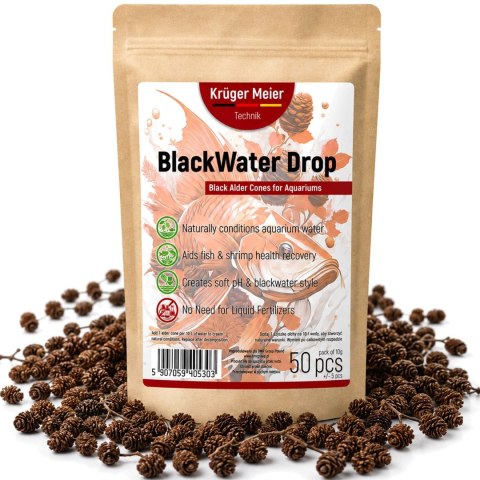 Kruger Meier BlackWater Drop 10g - szyszki olchy czarnej 50 sztuk Kruger Meier