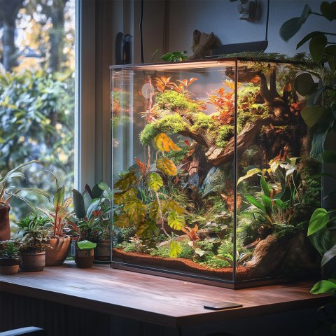 Terrario - Sztuczna Roślina do Terrarium - Wisząca Monstera 70 cm Terrario