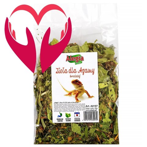 Alegia - zioła z larwą mącznika dla Agamy Brodatej 80g Alegia