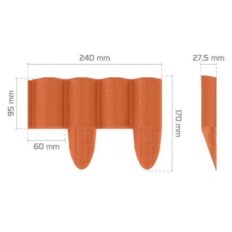 Palisada ogrodowa Cellfast ECO 2,4 m ceglasta