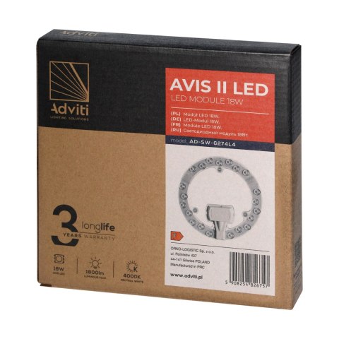 AVIS II LED panel świetlny LED 18W, 1800lm, 4000K, - 176