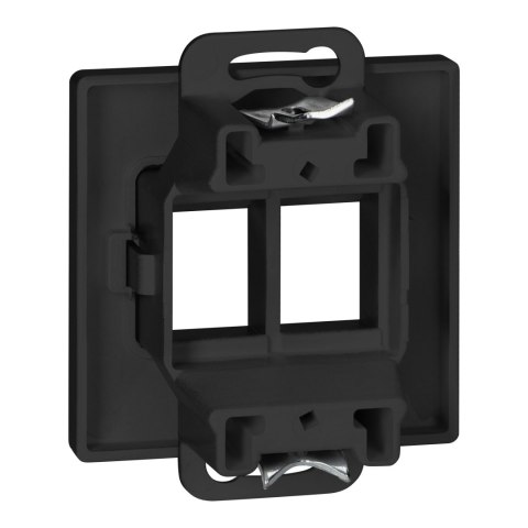 Płytka czołowa + 2xRJ45 Pearl, PC+ARJ45/P2, czarny