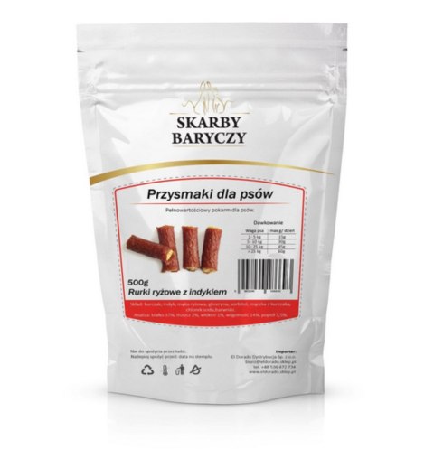 Skarby Baryczy rurki ryżowe z indykiem 500g Skarby Baryczy
