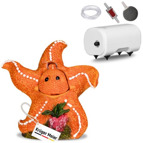 Kruger Meier Happy Starfish Set - Ozdoba z napowietrzaczem do akwarium Kruger Meier