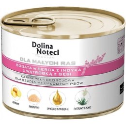 Dolina Noteci Premium Dla Psów Małych Ras Junior Bogata W Serca Z Indyka Z Wątróbką Z Gęsi 185g Dolina Noteci