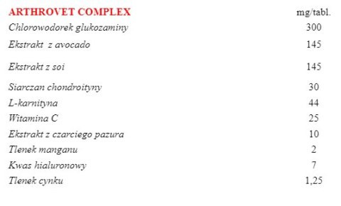 VETEXPERT Arthrovet HA Complex 90 Tabletek VETEXPERT