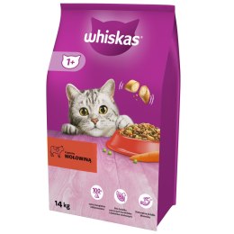 WHISKAS Karma Sucha Dla Kota 1+ Z Wołowiną 14kg Whiskas