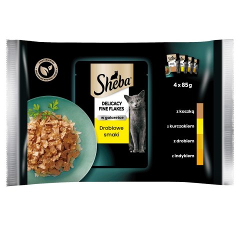 Sheba Saszetka Delicacy In Jelly Smaki Drobiowe 4x85g Sheba