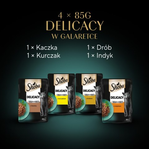 Sheba Saszetka Delicacy In Jelly Smaki Drobiowe 4x85g Sheba