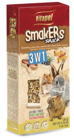 Vitapol Smakers 3w1 Dla Gryzoni I Królika (Orzechowy/Owoce Lasu/Popcorn) 3szt Vitapol