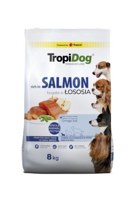 Tropidog Premium Adult Small Breeds Łosoś Z Ryż 8kg Tropidog