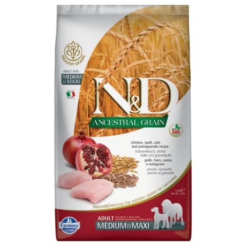 Farmina N&D Ancestral Grain Canine Adult Medium&Maxi Chicken&Pomegranate 12kg Farmina