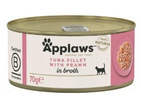 APPLAWS Tuna Fillet With Prawn In Broth Tin 70g Applaws