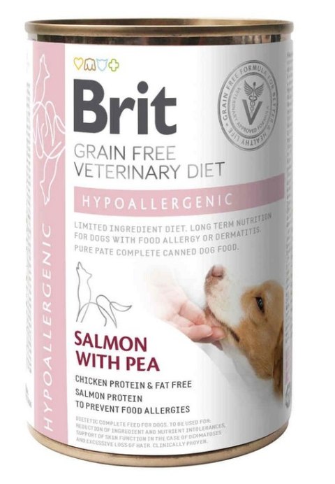Brit Grain Free Veterinary Diet Dog Hypoallergenic Łosoś Z Groszkiem 400g Brit veterinary