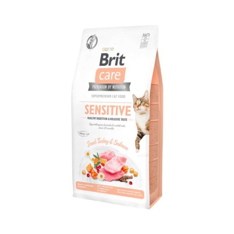 Brit Care Cat Grain-Free Sensitive Healthy Digestion & Delicate Taste Z Indykiem I Łososiem 7kg Brit