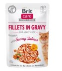 Brit Care Cat Pouches Filets In Gravy With Savory Salmon Enriched With Sea Buckthorn And Nasturtium 85g Brit