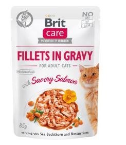 Brit Care Cat Pouches Filets In Gravy With Savory Salmon Enriched With Sea Buckthorn And Nasturtium 85g Brit
