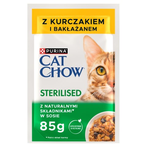 Purina Cat Chow Sterilised Karma Z Kurczakiem I Bakłażanem W Sosie 85g Purina Cat Chow