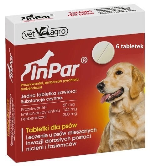 Vet-Agro InPar Tabletki Odrobaczające Dla Psa 6szt Vet-Agro