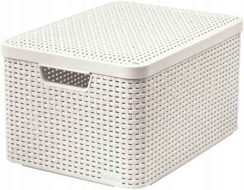 Curver Koszyk Z Pokrywą Rattan Style Kremowy L Curver