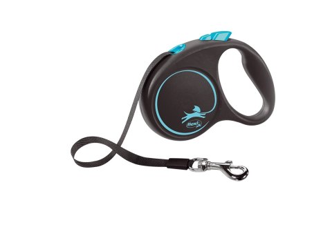 Flexi Smycz Black Design M Taśma 5m Do 25kg Niebieska Flexi