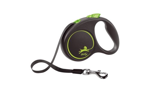 Flexi Smycz Black Design S Taśma 5m Do 15kg Zielona Flexi