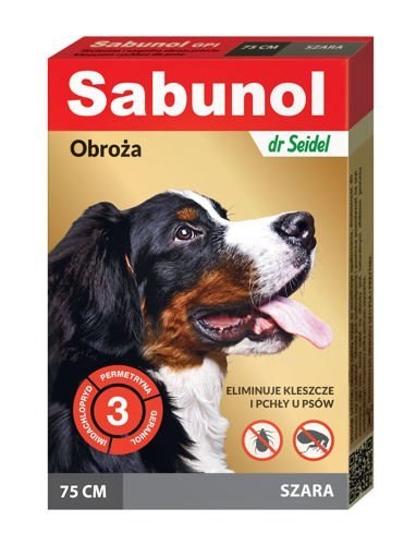 Laboratorium DermaPharm Sabunol Szara Obroża Przeciw Pchłom I Kleszczom Dla Psa 75cm Laboratorium DermaPharm