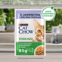 Purina Cat Chow Sterilised Karma Z Jagnięciną I Zieloną Fasolką W Sosie 85g Purina Cat Chow