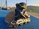 Rolki Damskie Męskie Czarne Kauczukowe Solidne z Hamulcem KUBISPORT roz. 39