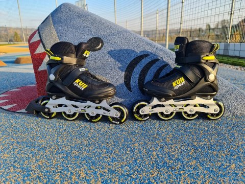 Rolki Damskie Męskie Czarne Kauczukowe Solidne z Hamulcem KUBISPORT roz. 43