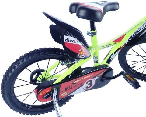Rowerek Rower Dziecięcy dla Dzieci Chłopca z Bocznymi Kółkami DINO 14"