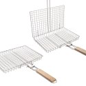 Ruszt Kosz do Grillowania Grilla z Uchwytem Zamykany Metalowy ORION 32x49 cm