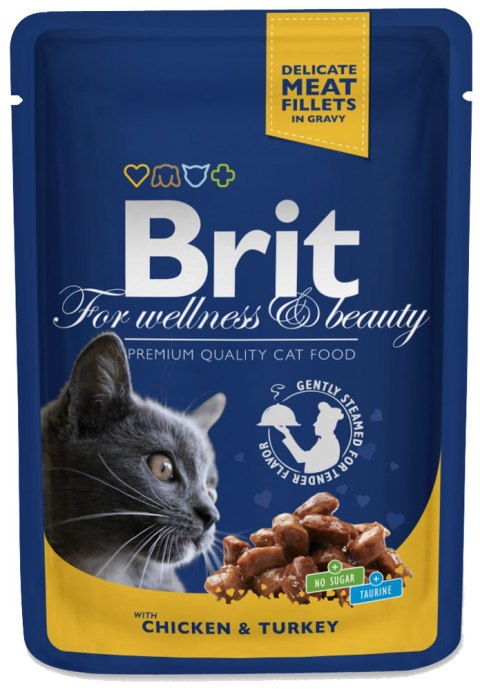 Brit Premium Cat Dla Dorosłych Kotów Z Kurczakiem I Indykiem 100g Brit