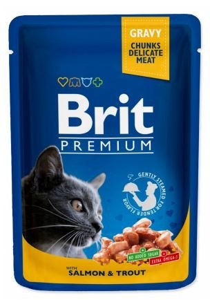 Brit Premium Cat Dla Dorosłych Kotów Z Łososiem I Pstrągiem 100g Brit