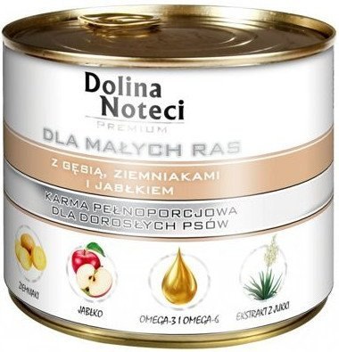Dolina Noteci Premium Dla Psów Małych Ras Z Gęsią, Ziemniakami I Jabłkiem 185g Dolina Noteci