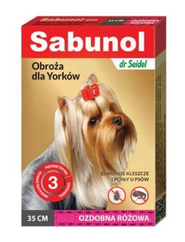 Laboratorium DermaPharm Sabunol Ozdobna Różowa Obroża Dla Yorków 35cm Laboratorium DermaPharm