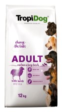 Tropidog Premium Adult Medium & Large Breed Jagnięcina Z Ryżem 12kg Tropidog