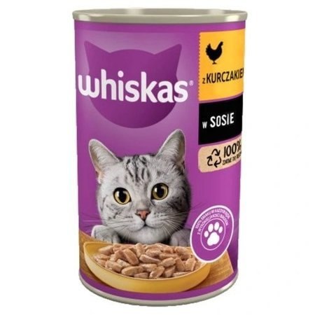 WHISKAS Karma Mokra 1+ Z Kurczakiem W Sosie 400g Whiskas