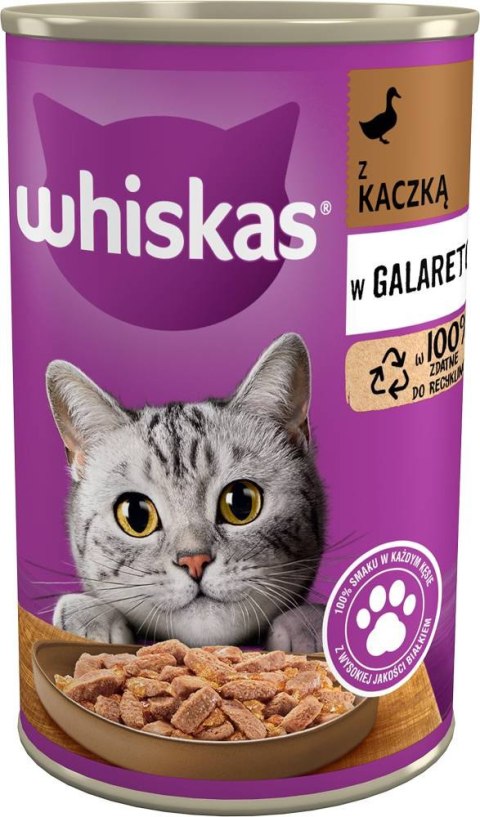 WHISKAS Mokra Karma Dla Kota 1+ Z Kaczką W Galaretce 400g Whiskas