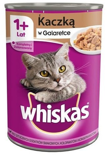 WHISKAS Mokra Karma Dla Kota 1+ Z Kaczką W Galaretce 400g Whiskas
