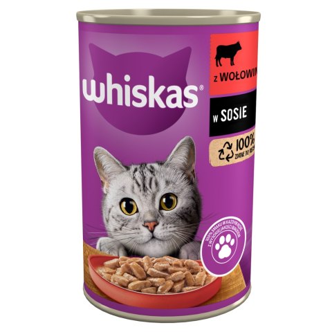 WHISKAS Mokra Karma Dla Kota 1+ Z Wołowiną W Sosie 400g Whiskas
