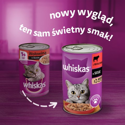 WHISKAS Mokra Karma Dla Kota 1+ Z Wołowiną W Sosie 400g Whiskas
