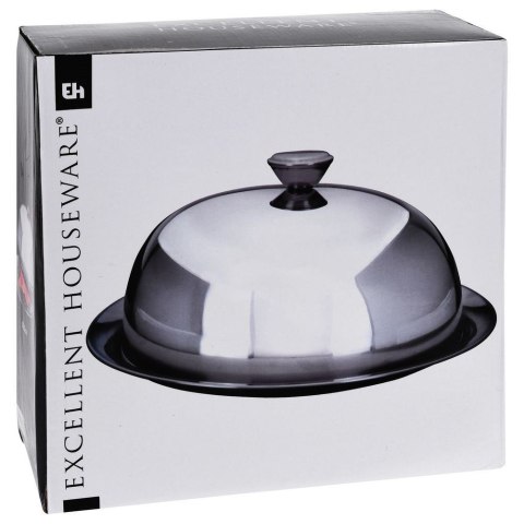 Taca do Serwowania Dań Przekąsek z Kloszem Stalowa HOUSEWARE 26 cm