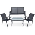 Zestaw Mebli Ogrodowych 4 el. AMBIANCE Metal Sofa Fotele Stolik