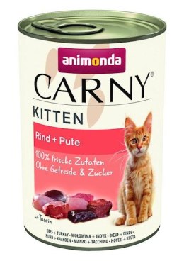Animonda Cat Carny Kitten Wołowina + Serca Indyka 400g Animonda