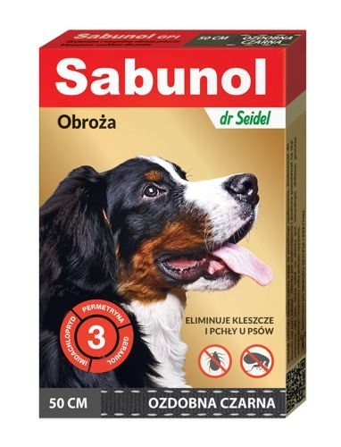 Laboratorium DermaPharm Sabunol Czarna Obroża Przeciw Pchłom I Kleszczom Dla Psa 50cm Laboratorium DermaPharm