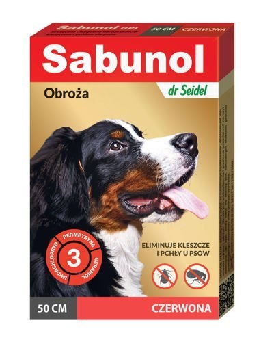 Laboratorium DermaPharm Sabunol Czerwona Obroża Przeciw Pchłom I Kleszczom Dla Psa 50cm Laboratorium DermaPharm
