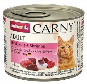 Animonda Cat Carny Adult Wołowina, Indyk I Krewetki 200g Animonda