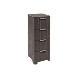 Curver Regał Z Szufladami Ciemny Brąz 4x14l Curver