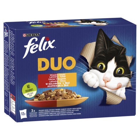 Felix Duo Wiejskie Smaki W Galaretce Z Mięsem 12x85g Felix